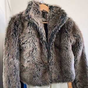 Faux fur crop coat